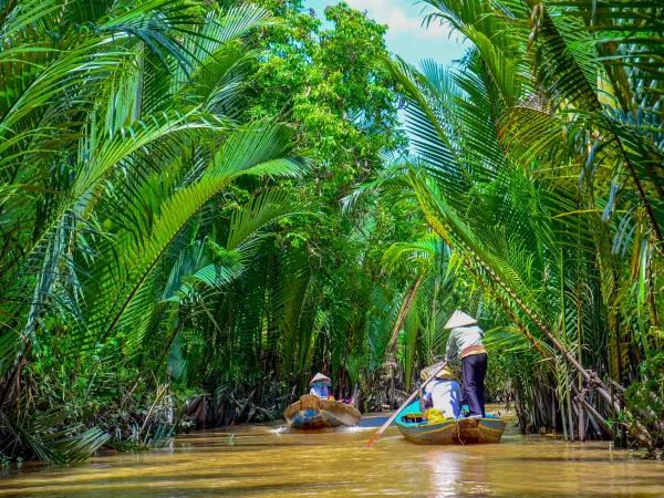 Padlebåter i Mekongdeltaet, Vietnam