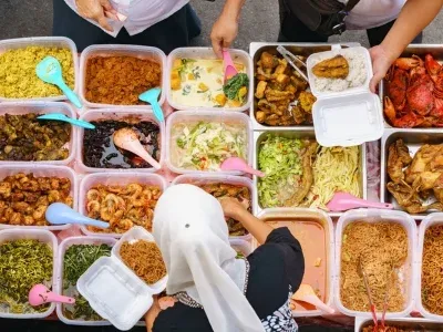 Gatematmarked på Borneo i Malaysia