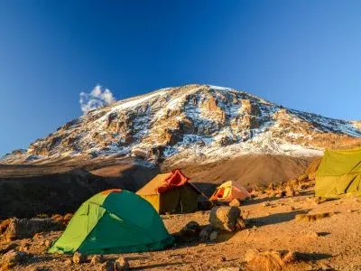 Telt i leir på Kilimanjaro
