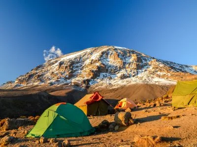 Telt i leir på Kilimanjaro
